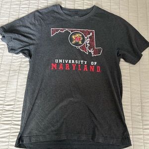 University of Maryland dark gray T-shirt. Size L